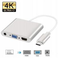 USB-C 3.1 adapteris su HDMI 4K, VGA ir garso jungtimis