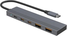USB-C adapteris, 6-in-1 hubas: 2x USB-A, 2x USB-C, 10Gbps, PD 100W