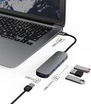 USB šakotuvas MMOBIEL, 4x USB-A, 5Gbps, aliuminis, itin plonas
