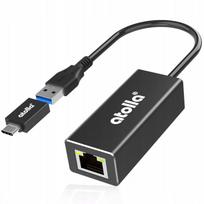 USB-C šakotuvas su Ethernet jungtimi, 1000Mbps, 1 lizdas