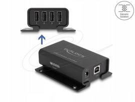 USB C šakotuvas Delock 64236, 3 jungtys, 10Gb/s, su Micro SD kortelių skaitytuvu