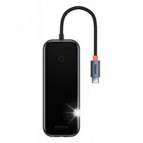 USB-C koncentratorius BASEUS 5in1: 3x USB-A (3.0/2.0), RJ45 LAN, USB-C PD 100W