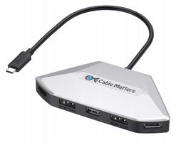 USB-C šakotuvas su 3 HDMI jungtimis, skirtas K4 monitoriams