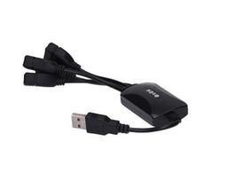 USB hubas PCGIELDA, 4 jungtys, juodas, USB 2.0, nešiojamam kompiuteriui