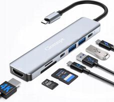 USB-C hubas Clomnpe, 7 jungtys