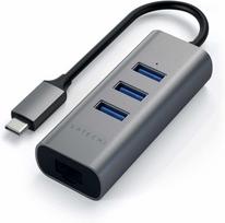 USB-C šakotuvas, 3 USB 3.0 jungtys, Gigabit Ethernet, aliuminis