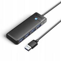 USB šakotuvas Orico, 4x USB-A, 3.0, 5Gbps, juodas, 98x34x12,6 mm