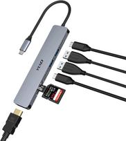 USB-C šakotuvas YLSCI, 7-in-1, HDMI 4K, 100W PD