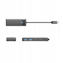 USB-C šakotuvas, USB-A ir USB-C, juodas