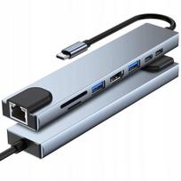 USB-C adapteris 8 viename: HDMI, USB 2.0, USB-C, SD, MicroSD, Ethernet, tinka Apple ir Google įrenginiams