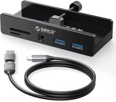 USB-C jungtis HUB 7-in-1 su monitoriaus išvestimi, SD/TF kortelių skaitytuvu ir AUX