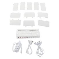 USB įkroviklis, 10 lizdų (5 USB-C, 5 USB-A), greito įkrovimo stotelė, 110–230V
