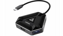 USB-C šakotuvas, 6 jungtys: HDMI 4K, USB 3.0, kortelių skaitytuvas