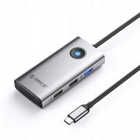 USB-C šakotuvas Orico PW11-5P, 5 jungtys: USB-A, USB-C, PD, HDMI 4K, aliuminis