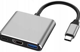 USB C 3-in-1 adapteris su 4K HDMI, PD įkrovimu ir USB 3.0