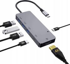 USB-C šakotuvas ZEDELA HUB-9838, 6-in-1, HDMI 4K, 87W PD, MacBook/PC