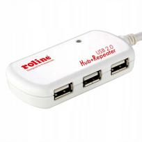 USB šakotuvas ROLINE, 4 jungtys, 2.0, su stiprintuvu, 12 m