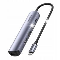 USB-C hubas UGREEN, 2x USB, HDMI 4K 30Hz, RJ45 1Gbps, PD 100W