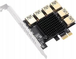 USB lizdų adapterio plokštė ekskavatoriui, 6 lizdai, PCI-E 1X USB daugiklis