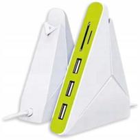 USB šakotuvas OMEGA 2.0, 3 jungtys ir kortelių skaitytuvas