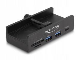 USB šakotuvas Delock 64263, 5Gbps, 2x USB-A, 1x USB-C, SD/microSD kortelių skaitytuvas, su tvirtinimo varžtu
