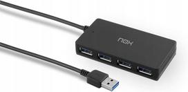 USB šakotuvas NOX One, 4 lizdai, juodas