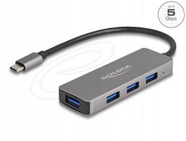USB šakotuvas Delock 63173, 4 jungtys, 5Gbps, USB-C į USB-A