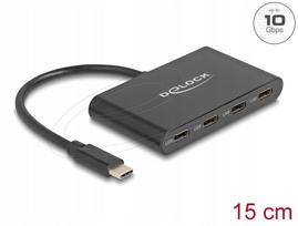 USB šakotuvas Delock 64129, 4x USB-C, 10Gbps, USB 3.2 Gen 2