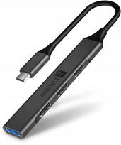 USB-C šakotuvas Connect IT, 1x USB-A 3.0, 3x USB-A 2.0, išorinis, antracito spalvos