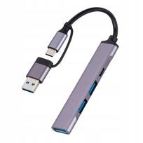 USB skirstytuvas SLIM HUB 2in1, 3xUSB-A, 1xUSB-C, USB 3.0