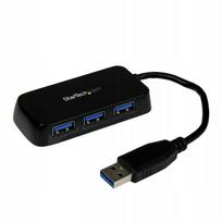 USB šakotuvas Mini, 4 jungtys, USB 3.2 Gen 1, juodas