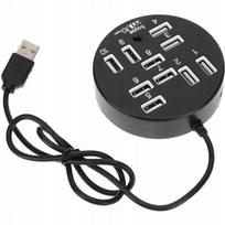 USB šakotuvas, 10 lizdų, su maitinimu, kompiuteriui