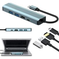 USB-C adapteris 5in1, HDMI 4K, USB 3.0/2.0, PD 100W