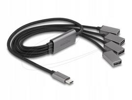 USB šakotuvas Delock 64210, 4 lizdai, USB Type-C, 60 cm