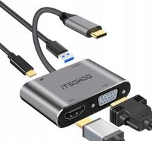 Adapteris USB-C su HDMI 4K, 4in1, 1080P HUB