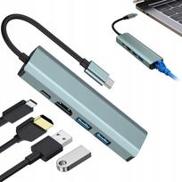 USB-C šakotuvas 5in1 su USB 3.0/2.0 ir 100W PD