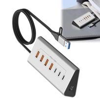 USB šakotuvas, 7 jungtys, USB 3.2, 10Gbps