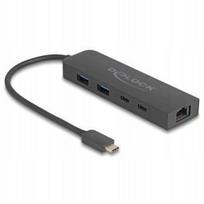 USB-C šakotuvas Delock 3.2 Gen 2, 1 prievadas + 100/1000/2.5G tinklo lizdas