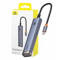 Adapteris Baseus, aliuminis, USB-C / HDMI / USB, 6 jungtys, 60 Hz