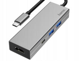 USB šakotuvas HAMA, 2x USB-A 3.2, 1x USB-C, 1x HDMI, 200107