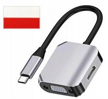 USB-C šakotuvas su HDMI ir VGA jungtimis + lipdukas