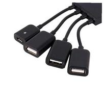 USB OTG šakotuvas, 4 lizdai, tinka planšetėms ir įkrovimui