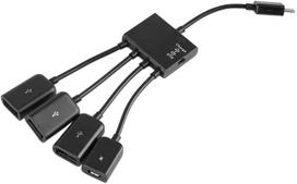 USB šakotuvas su OTG, Micro USB, maitinimo adapteriu ir kortelių skaitytuvu