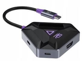 USB-C ir USB 3.0 šakotuvas su HDMI, PD 100W, Proove