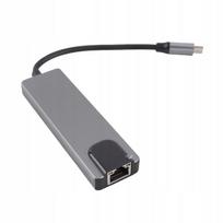 USB-C 5-in-1 šakotuvas su HDMI 4K, USB 3.0 ir RJ45