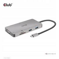 USB-C 9 in 1 hubas Club3D: HDMI, VGA, 2x USB, USB-C, RJ45, SD, PD 100W