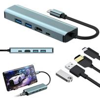 USB-C šakotuvas 5-in-1, HDMI 4K, USB 3.0/2.0, PD 100W