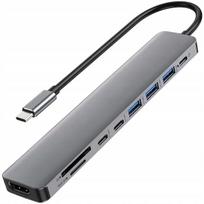 USB-C adapteris su HDMI, 3x USB 3.0, 3x USB-C, SD/TF lizdais