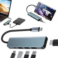 USB-C šakotuvas su 4K HDMI, aliuminio korpusu ir 100W įkrovimu