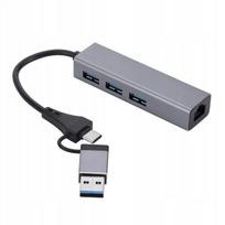 USB-A/C šakotuvas, 3× USB 3.0 ir Ethernet jungtis